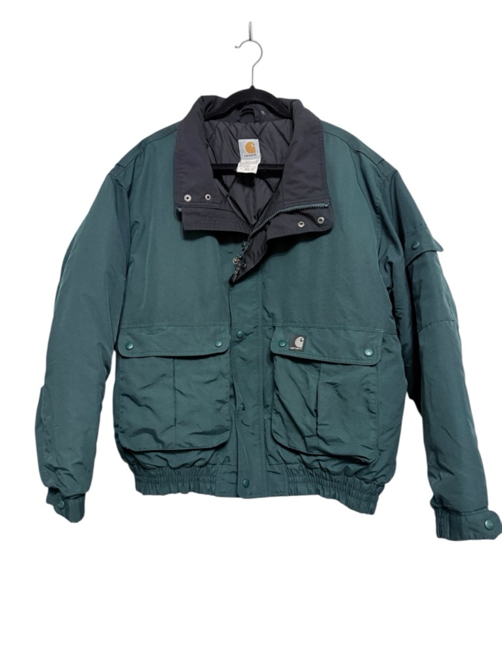 Carhartt Men's Deep Teal Field Jacket with Black Collar